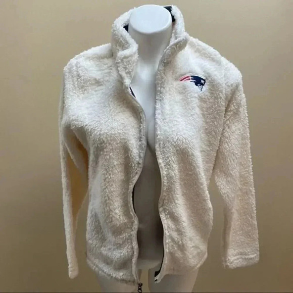 Juniors Cream Carolina Panthers Intercepting Teddy Sherpa Full-Zip Jacket - Picture 3 of 11